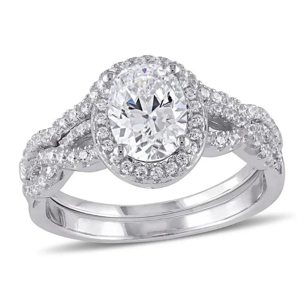 Engagement Ring Sterling Silver Cubic Zirconia Size 7 - Picture 10 of 16